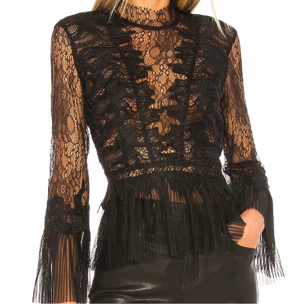 Bardot Elegant Black Lace Top